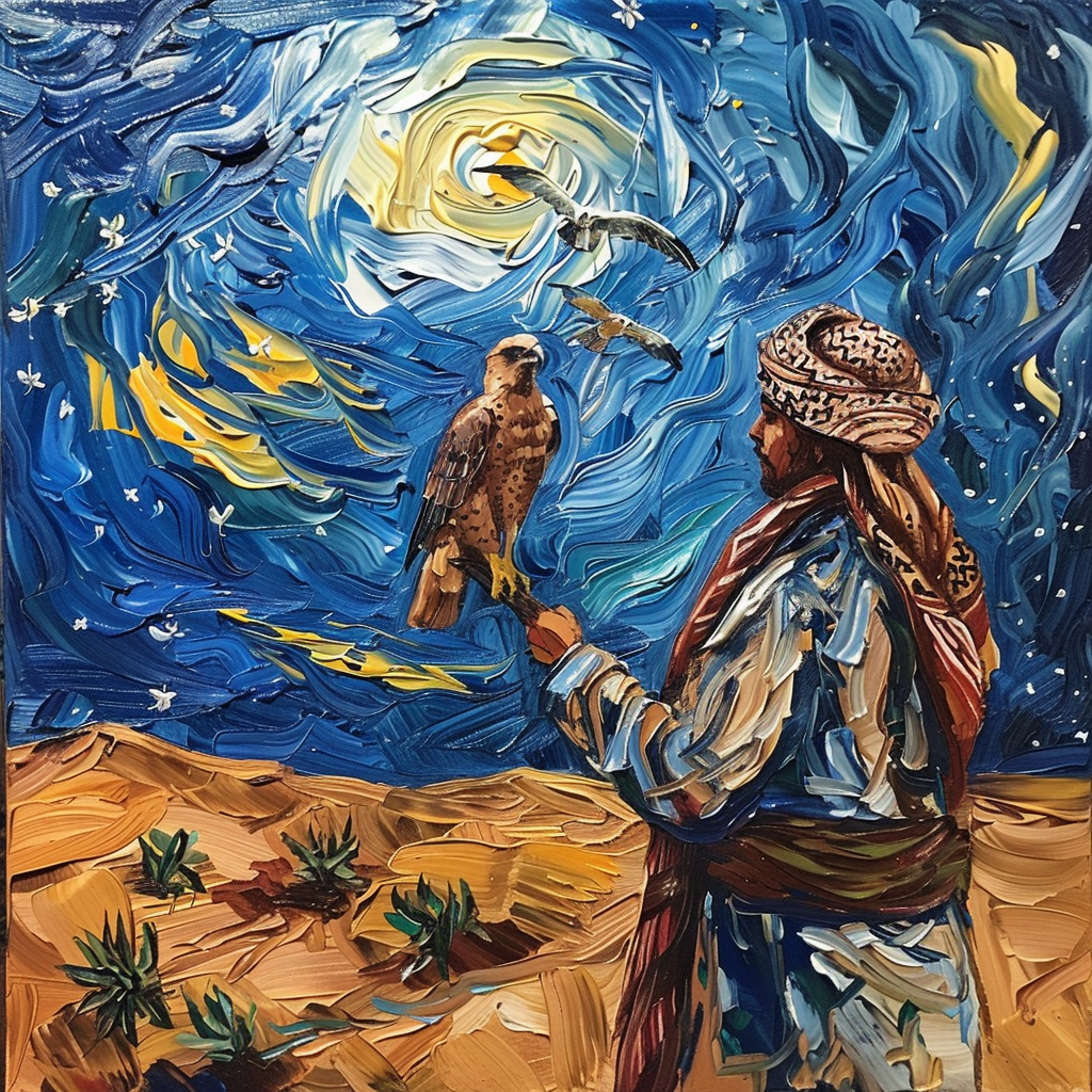 Falconry in the desert