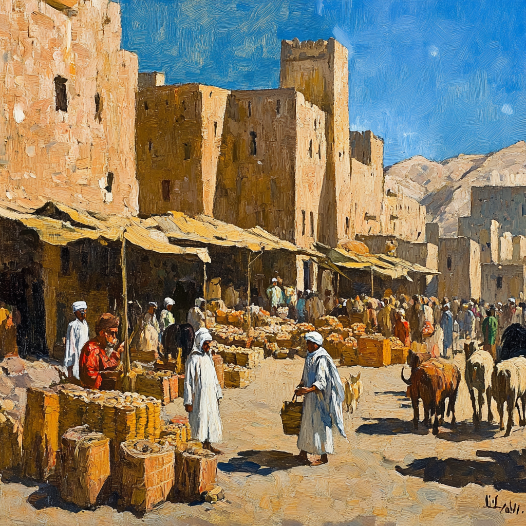 Ancient Market Scene in Najd